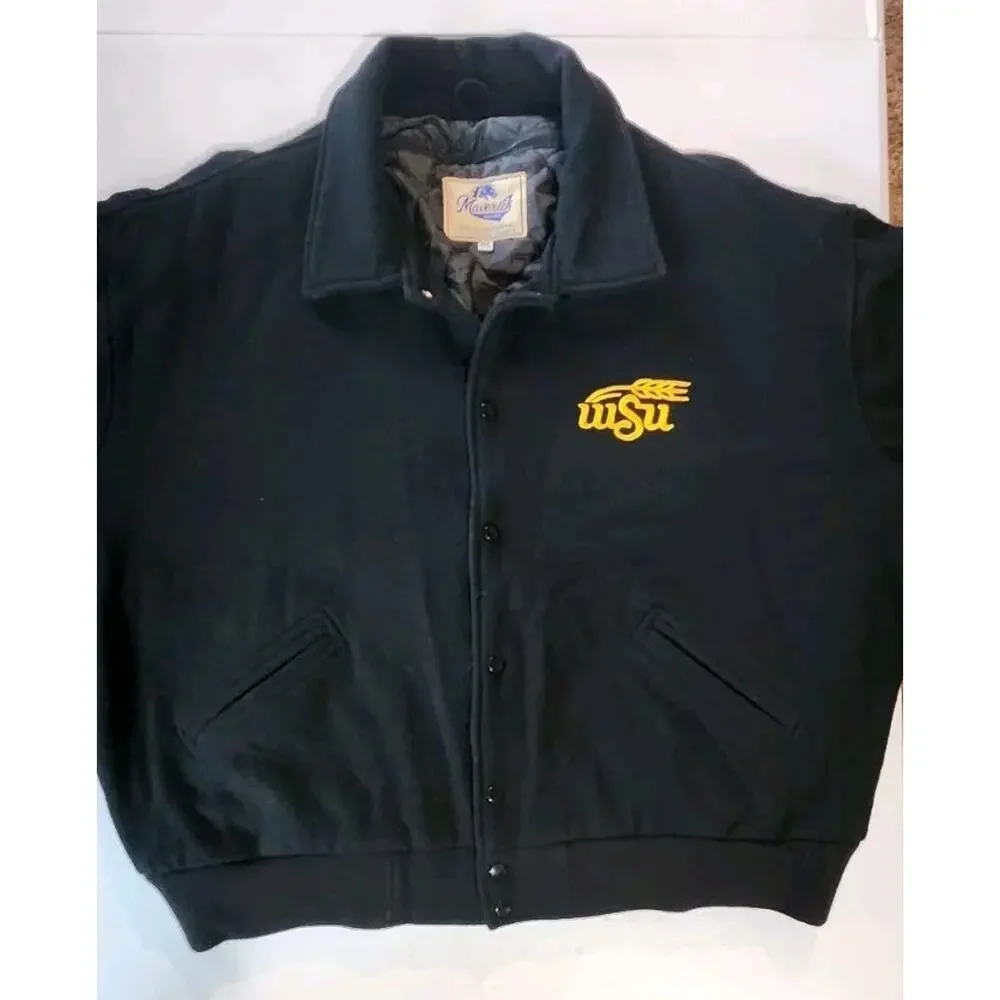Maverick Awards Wichita State University Black Letterman Jacket Size 3XL